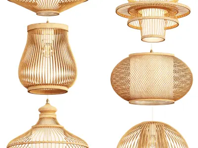 Bamboo LED Pendant 3D Model Pack