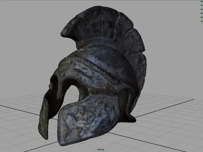 Greek Helmet Low-poly 3D model