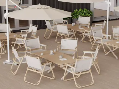 Modern container cafes and restaurants Low-poly 3D model