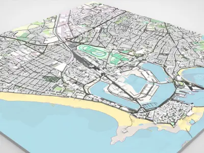 Cityscape Saint-Malo France 3D model