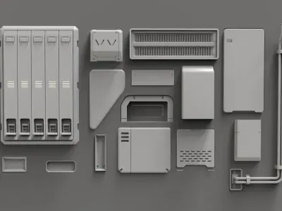 Sci fi trim sheets 2 3D model