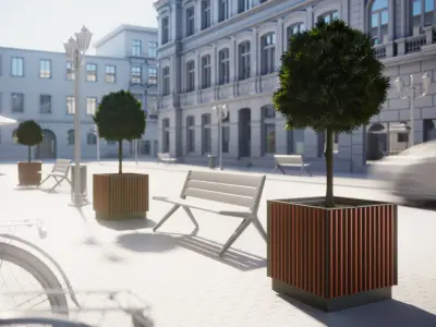 Small tree in a pot 3D model