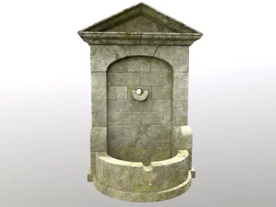 Old country fountain 3D model