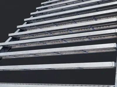 Industrial Metal Staircase Set - 2 Low-poly 3D model