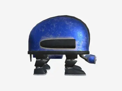 Turtleback Robot J10 Blue - SciFi Character Design Low-poly 3D model