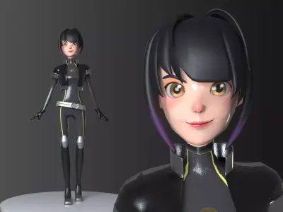 SCI-FI Character asset Rigged 3D model