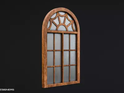 Medieval Gothic Window Low-poly 3D model