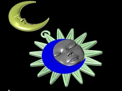 Sun pendant 3D print model 3
