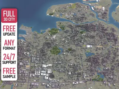 Haikou - 3D City Model Low-poly 3D model