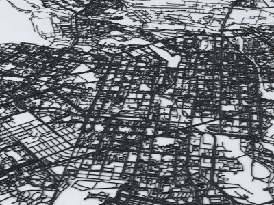 Yekaterinburg Road Network and Streets 3D model
