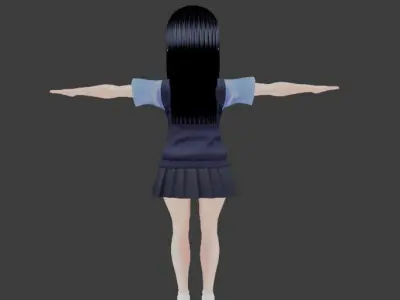 SciFi 3d anime kawaii girl character c12 Low-poly 3D model