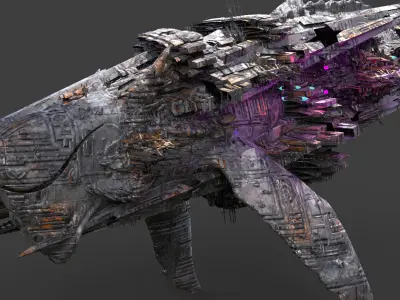 Deep Sea Sci fi whale Rig 2 3D model purchase