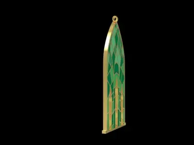 Enamel Church Window Design Pendant 3D print model