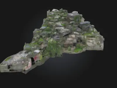 Desolate Island City  Abandoned Urban Environment Model 3D model