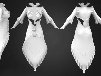 Cosplay Shell Outfit Low-poly 3D model