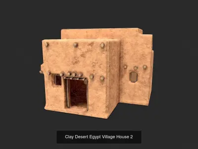 Clay Desert Egypt Village House Collection 3D Model Pack