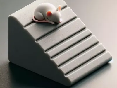 Sleeping Mouse Doorstop  Cute Wedge with Floor Grip 3D print model