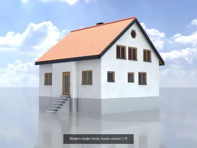 Modern single-family house all version 3D Model Pack