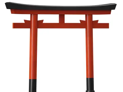 Torii Japanese arch sacred gate to a Shinto shrine 3D model