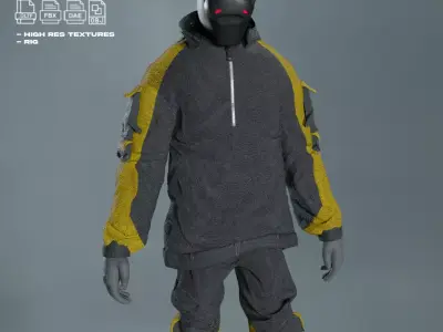 Scifi Character - Cyberpunk Nocturnal edge  Low-poly 3D model