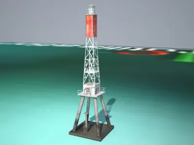 The Creal Reef Lighthouse Low poly Low-poly 3D model