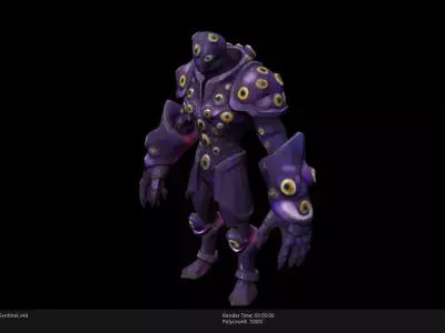 Low Poly Stylized Eye Sentinel Low-poly 3D model
