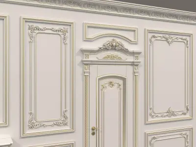 Wall Molding in Classic French style 41 3D model
