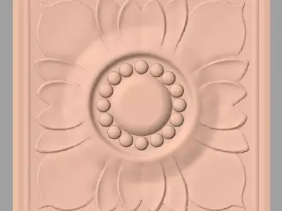 Furniture decoration round flower 3D STL model for CNC E900 3D model