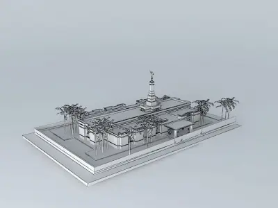 LDS.Temple Hermosillo, Sonora. Templo Mormon Mexico. 72nd. op... Free 3D model