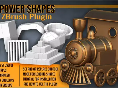 Power Shapes ZBrush Plugin 3D model