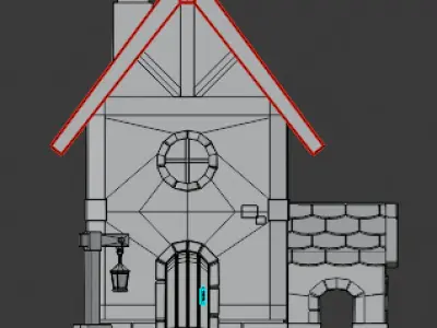 Stylized Medieval Cottage - house - landscape Low-poly 3D model