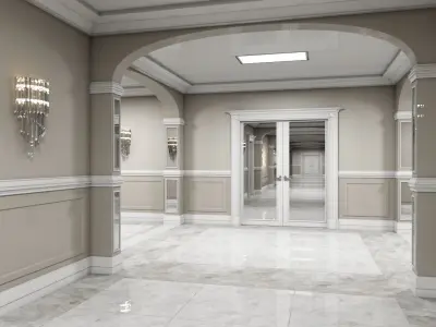 Grand Corridor Tileable Kit 3 3D model