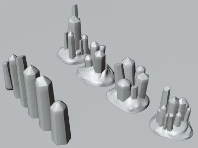 Crystal model assets for Sci-fi crystal rocks 10 low poly assets Low-poly 3D model