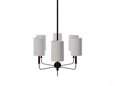 Foxdale Six Light Linear Chandelier Black Low-poly 3D model