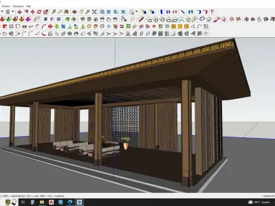 Janapnese garden structure 3D model