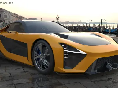 Modern Sport Coupe Veilside Style Orange Rigged for Cinema 4D 
