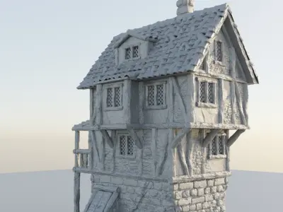 Shady Merchant House Tabletop Terrain 28 mm 3D print model