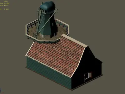 Different dimension - building - big windmill 02 3D model