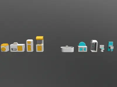 Dolls House Low-poly 3D model
