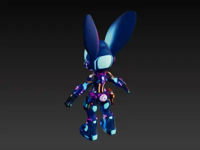 Cyberpunk Bunny Low-poly 3D model