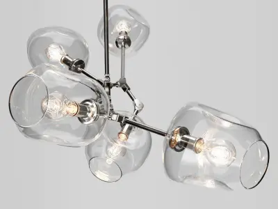 Branching bubble 5 lamps 3D model