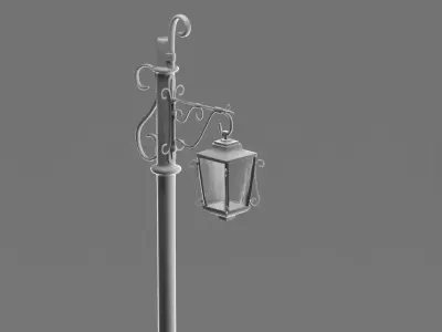 Victorian Street Lamp Low-poly 3D model