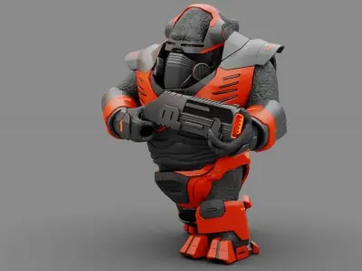 ALIEN TROOPER rigged - animated character 3D model