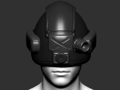helmet high poly sculpt 3d printable ver 7 3D model 3D model 49