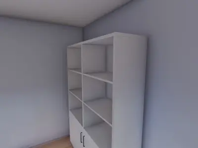 Bookshelf 3D Model with basic room 3D model