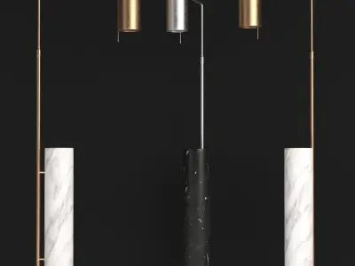 Alma floor lamp by Kelly Wearstler 3D model