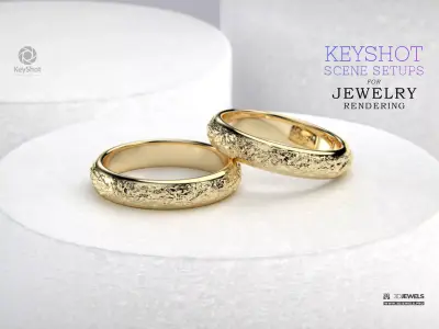 KeyShot Scene Setups with a Stand Display for Jewelry Rendering 3D model