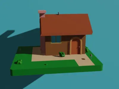 cartoon house  Free low-poly 3D model