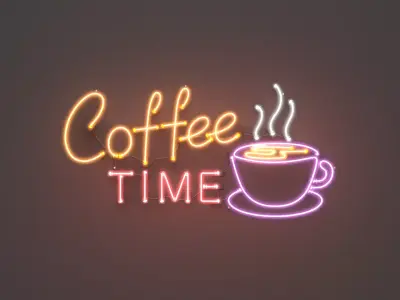 Coffee Time - Neon Sign 3D model