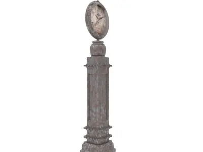Clock Old on Column 3D model